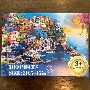 Colorful Coastal Village 300-Piece Puzzle 🧩